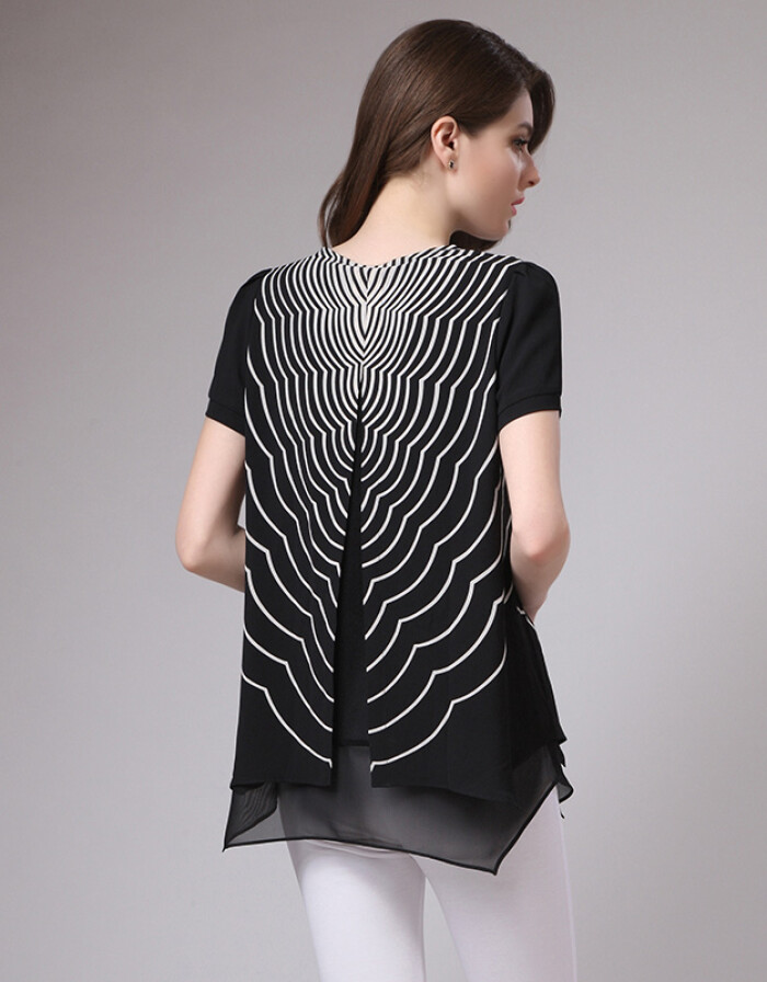 優雅隨性，自在綻放——HUNNZ 2016新款印花雪紡衫穿搭解析